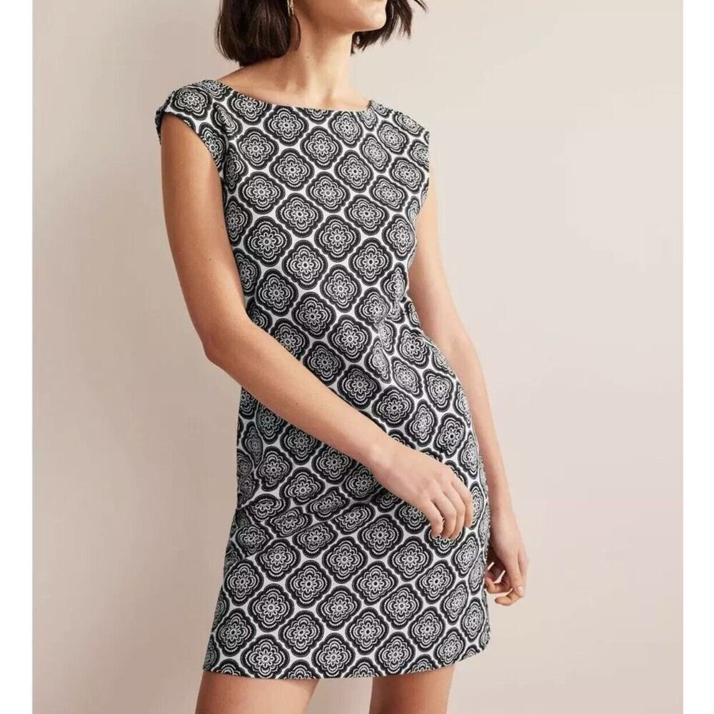 Boden Black White Sleeveless Dress Size 4 NWT